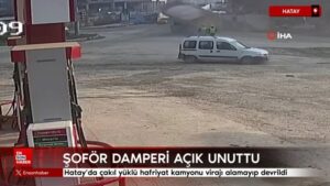 hatayda cakil yuklu hafriyat kamyonu viraji alamayip devrildi 1lvt7ZC2